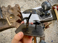 Load image into Gallery viewer, Mushroom desk art sculpture with brass studs