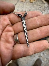 Load image into Gallery viewer, Forged stainless steel necklace with filework