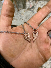 Load image into Gallery viewer, Copper shared heart necklace
