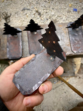 Load image into Gallery viewer, Christmas Tree Tea Light Sculpture - with copper ornaments