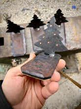 Load image into Gallery viewer, Christmas Tree Tea Light Sculpture - with copper ornaments