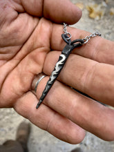 Load image into Gallery viewer, Forged stainless steel necklace with filework