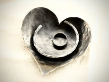 Load image into Gallery viewer, Heart ring dish forged from stainless steel - Large