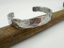 Load image into Gallery viewer, Hand forged hammered stainless steel cuff bracelet