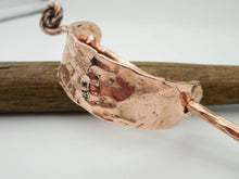 Load image into Gallery viewer, Hand forged hammered copper fiddlehead hair barrette