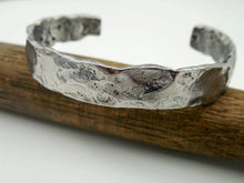Load image into Gallery viewer, Hand forged hammered stainless steel cuff bracelet