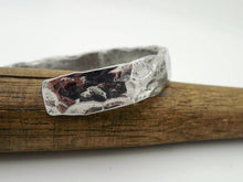 Load image into Gallery viewer, Hand forged hammered stainless steel cuff bracelet