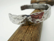 Load image into Gallery viewer, Hand forged hammered stainless steel cuff bracelet