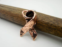 Load image into Gallery viewer, Hand forged copper breast cancer awareness necklace