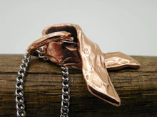 Load image into Gallery viewer, Hand forged copper breast cancer awareness necklace