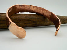 Load image into Gallery viewer, Forged hand hammered copper cuff bracelet
