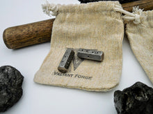 Load image into Gallery viewer, Hand forged stainless steel 6 sided hexagon dice, silver set of two dice