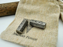 Load image into Gallery viewer, Hand forged stainless steel 6 sided hexagon dice, silver set of two dice