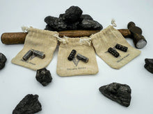 Load image into Gallery viewer, Hand forged stainless steel 6 sided hexagon dice, silver set of two dice