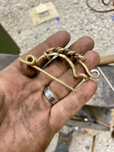 Load image into Gallery viewer, Brass Celtic Fibula Brooch
