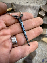 Load image into Gallery viewer, Forged stainless steel necklace with filework
