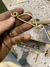 Load image into Gallery viewer, Brass Celtic Fibula Brooch
