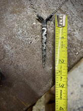 Load image into Gallery viewer, Forged stainless steel necklace with filework
