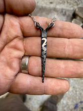 Load image into Gallery viewer, Forged stainless steel necklace with filework

