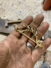 Load image into Gallery viewer, Brass Celtic Fibula Brooch
