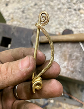 Load image into Gallery viewer, Brass Celtic Fibula Brooch

