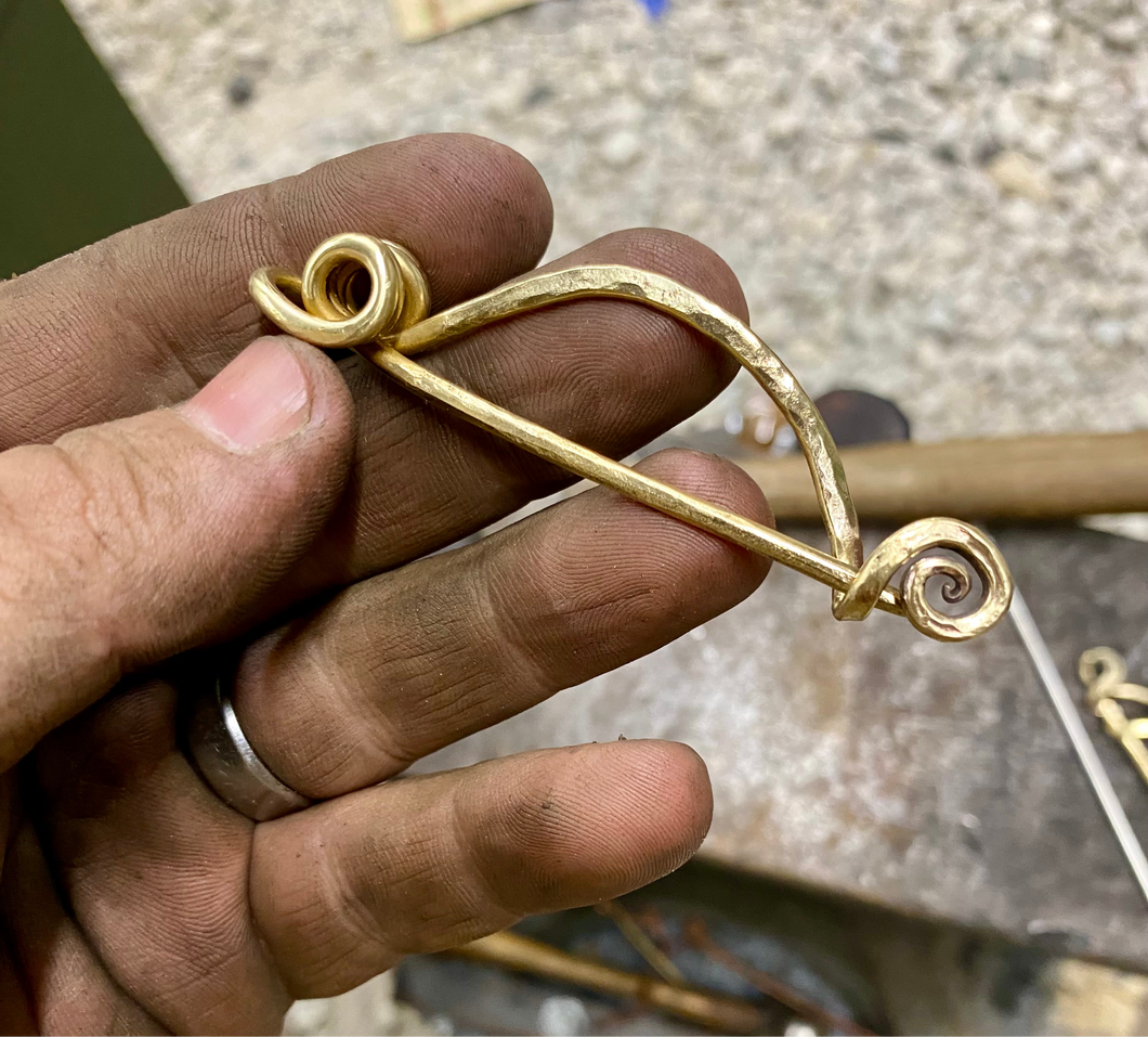 Brass Celtic Fibula Brooch