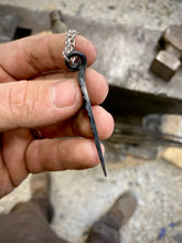 Load image into Gallery viewer, Forged stainless steel necklace with filework

