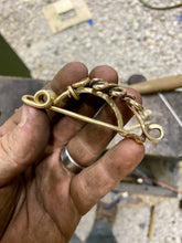 Load image into Gallery viewer, Brass Celtic Fibula Brooch
