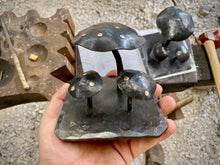 Load image into Gallery viewer, Mushroom desk art sculpture with brass studs
