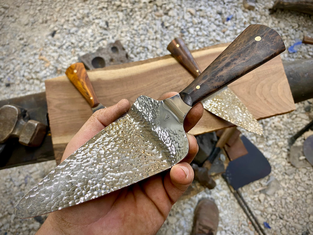 Stainless Steel Pie Server - Redwood Burl