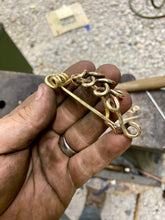 Load image into Gallery viewer, Brass Celtic Fibula Brooch
