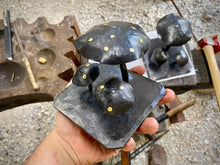 Load image into Gallery viewer, Mushroom desk art sculpture with brass studs
