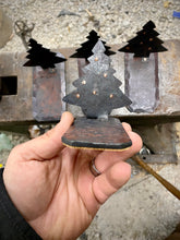 Load image into Gallery viewer, Christmas Tree Tea Light Sculpture - with copper ornaments
