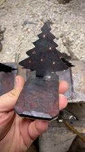 Load and play video in Gallery viewer, Christmas Tree Tea Light Sculpture - with copper ornaments

