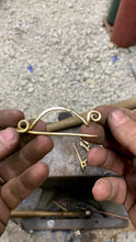 Load and play video in Gallery viewer, Brass Celtic Fibula Brooch
