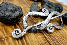 Load image into Gallery viewer, Hand forged stainless steel hair barrette
