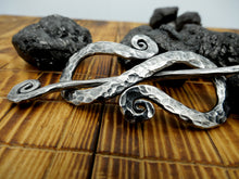 Load image into Gallery viewer, Hand forged stainless steel hair barrette
